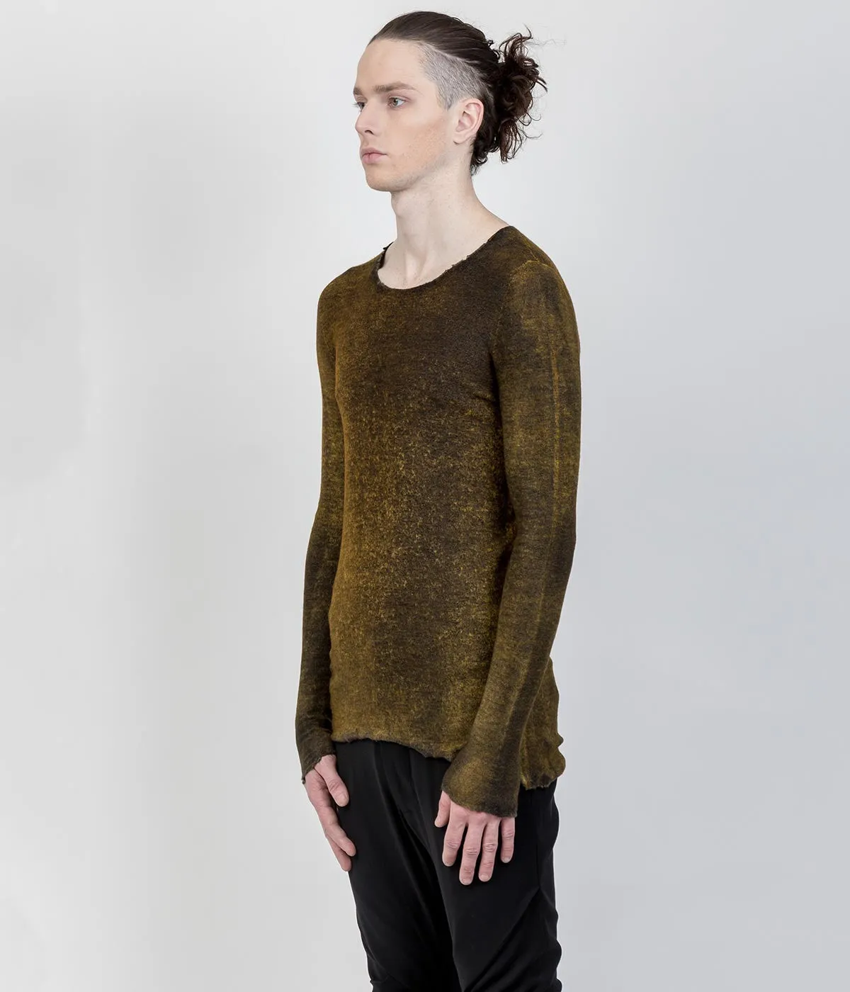 Mixed Yellow Cashmere-Silk Sweater