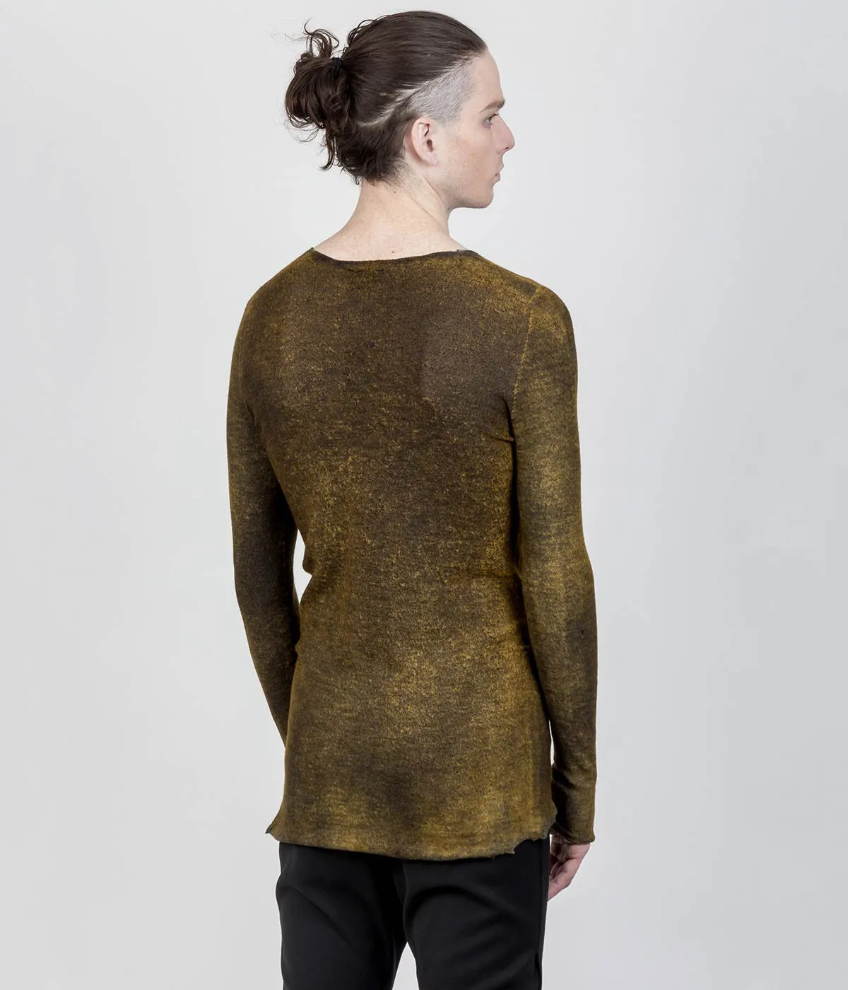 Mixed Yellow Cashmere-Silk Sweater