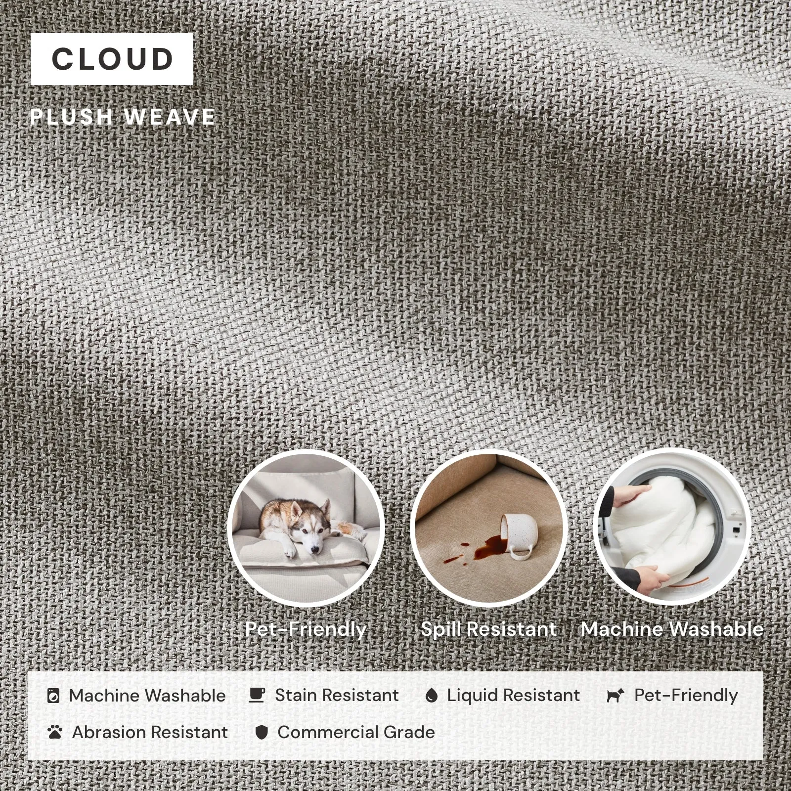 Modular Performance 2-Seater in Cloud | Relaxed Blend