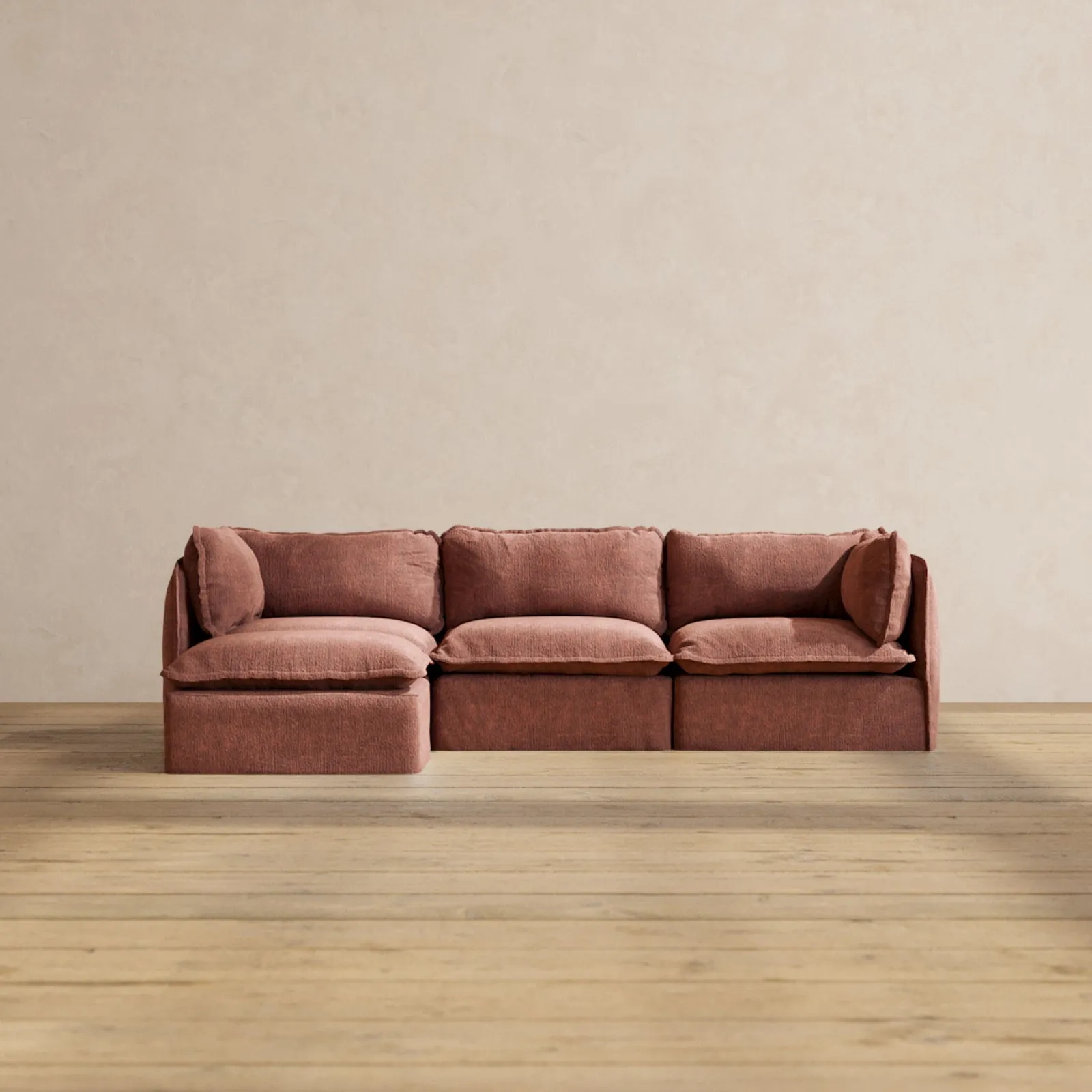 Modular Performance 3-Seater Sectional in Chestnut | Relaxed Blend