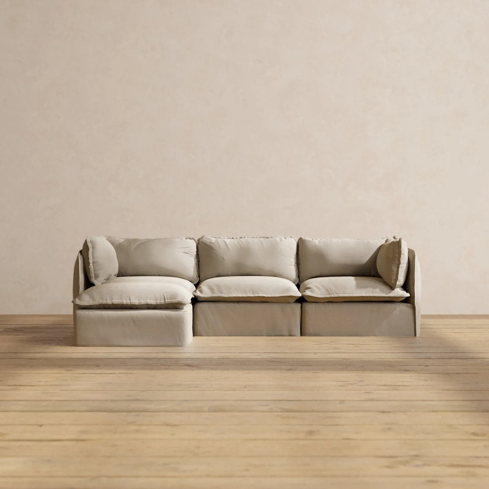 Modular Performance 3-Seater Sectional in Dune | Relaxed Blend