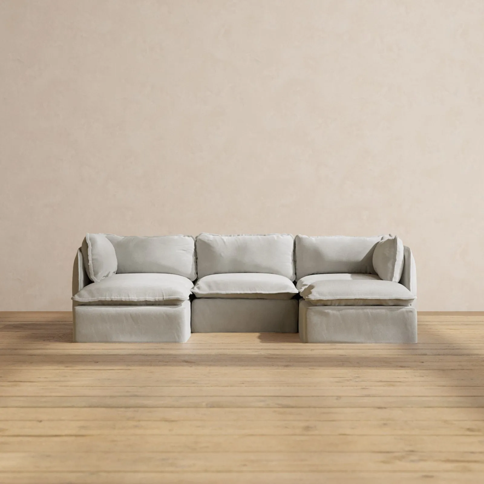 Modular Performance 3-Seater U-Sectional in Cloud | Relaxed Blend