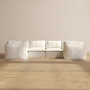 Modular Performance 6-Seater U-Sectional in Mousse | Relaxed Blend