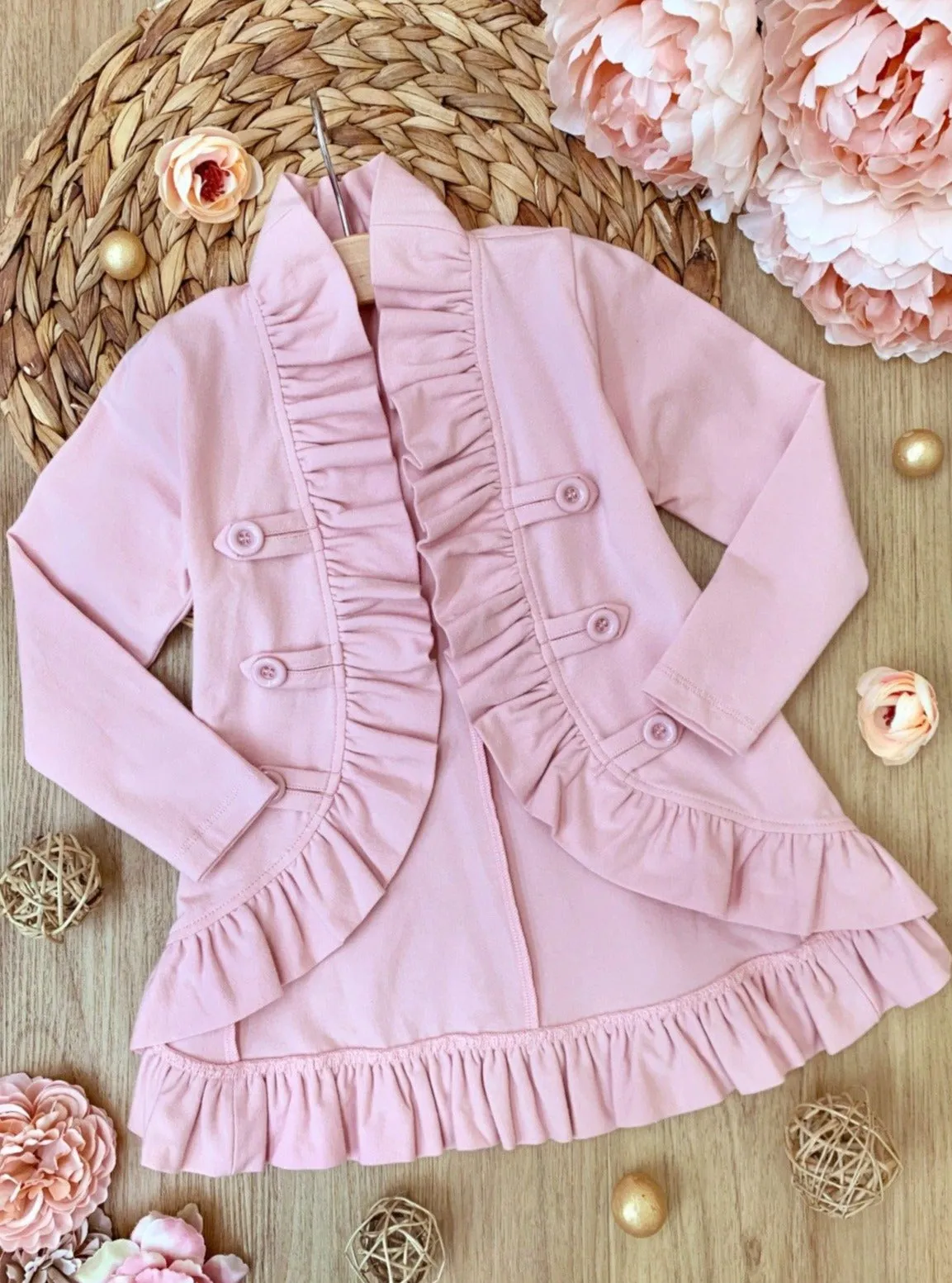 Mommy And Me Bestie Blazer Ruffle Cardigan