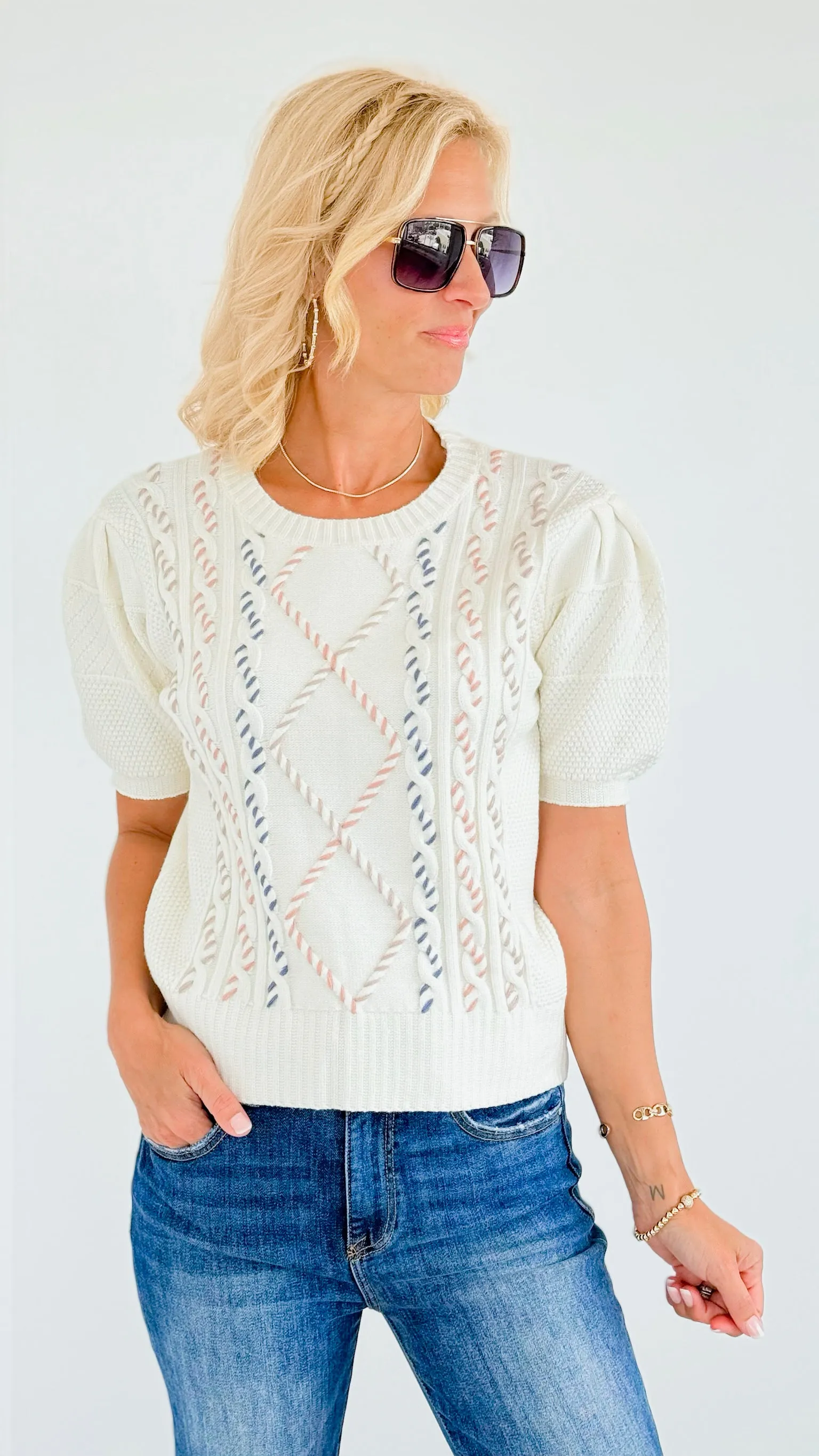 Multi Cable Stitch Knit Top