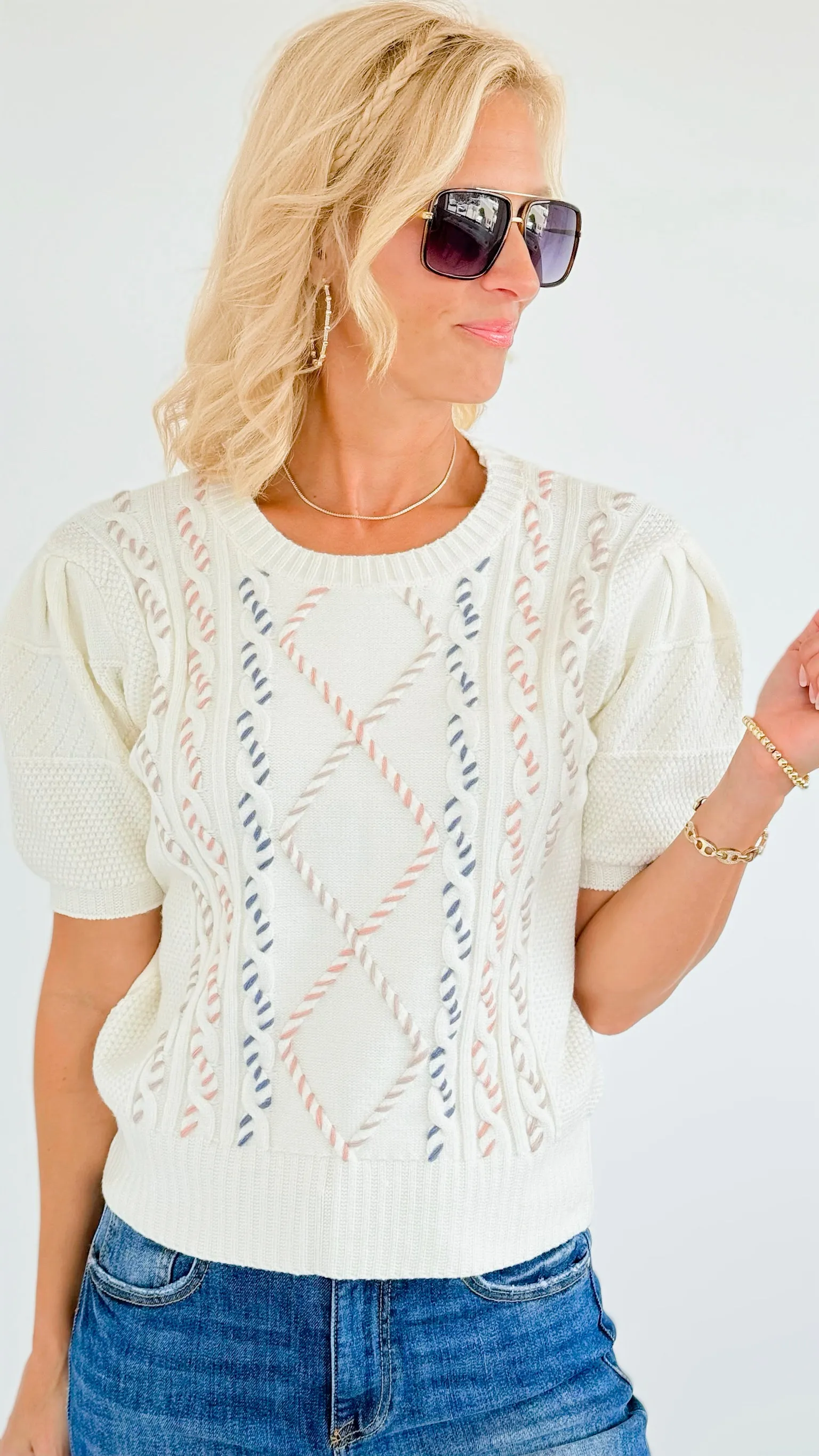 Multi Cable Stitch Knit Top