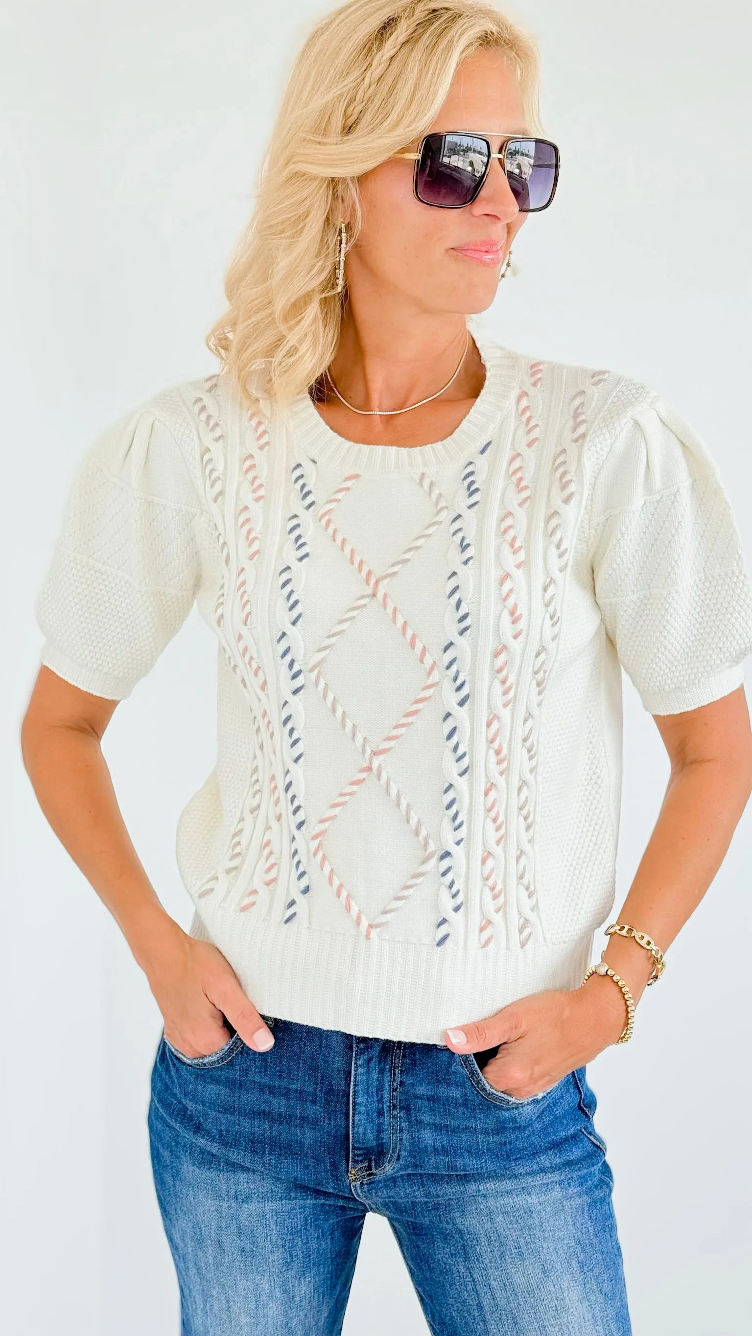 Multi Cable Stitch Knit Top