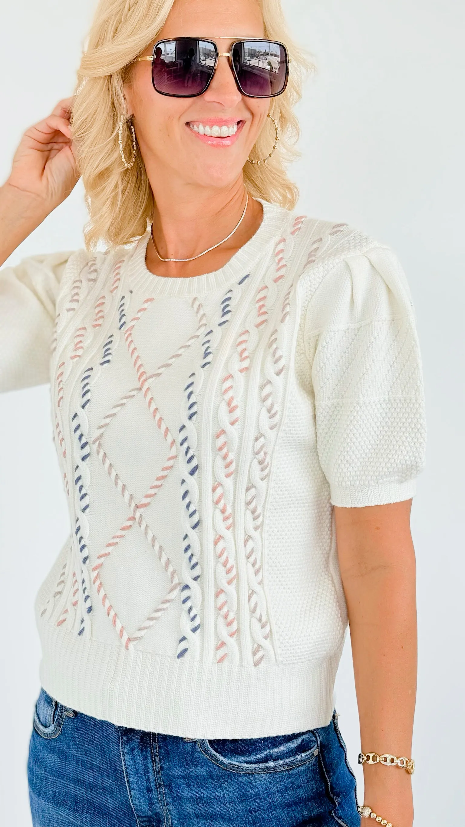 Multi Cable Stitch Knit Top