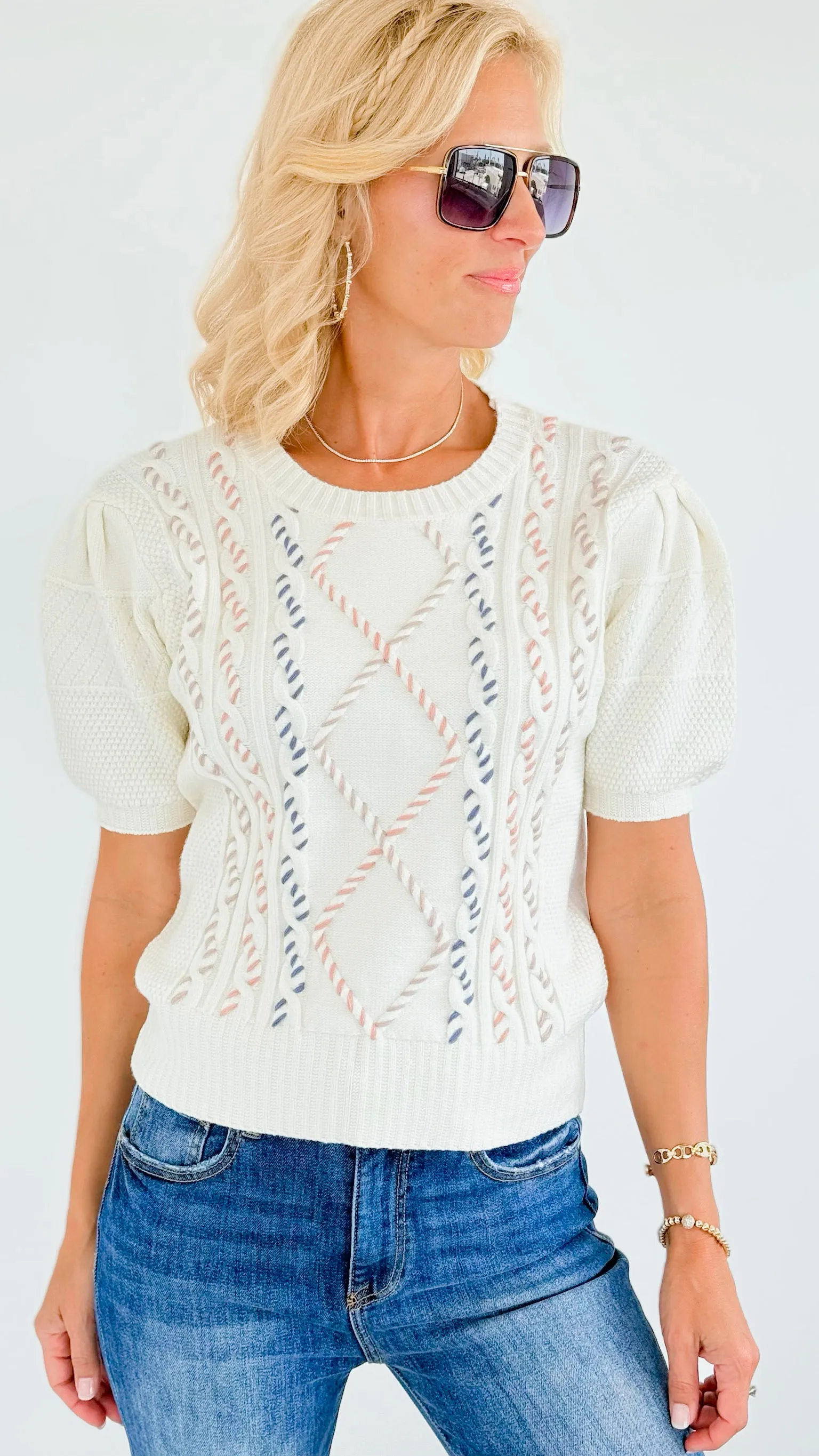 Multi Cable Stitch Knit Top