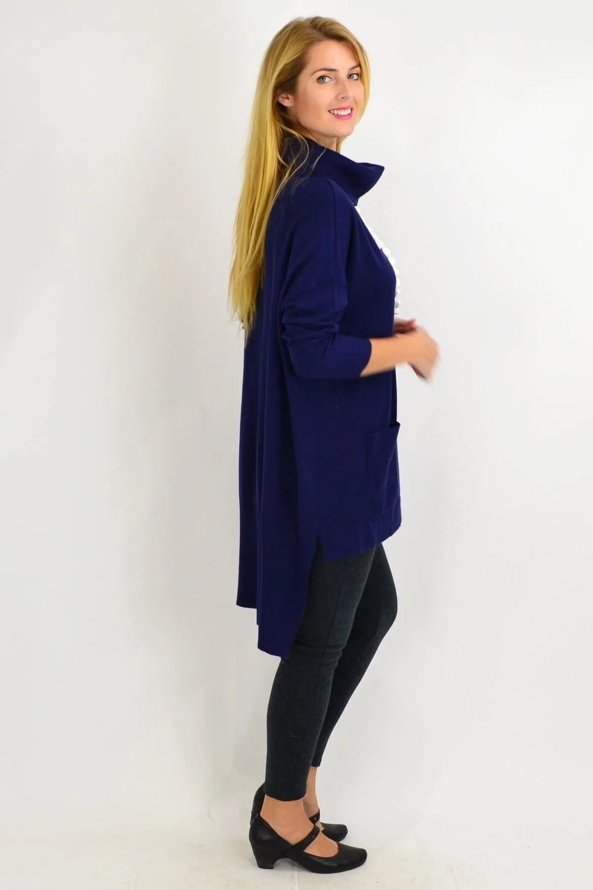 Navy Blue Taylor Winter Knit Tunic Top