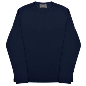 Navy Fine Knit Crewneck Sweater