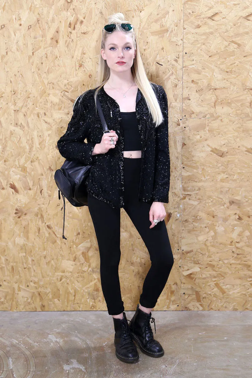 Oversized Black Sequin Jacket