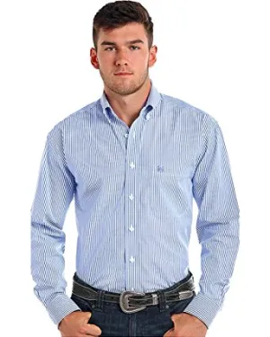 Panhandle Men's Rough Stock by Alford Classic Sport Stripe Shirt - R0d5046-45 (2 Colors)