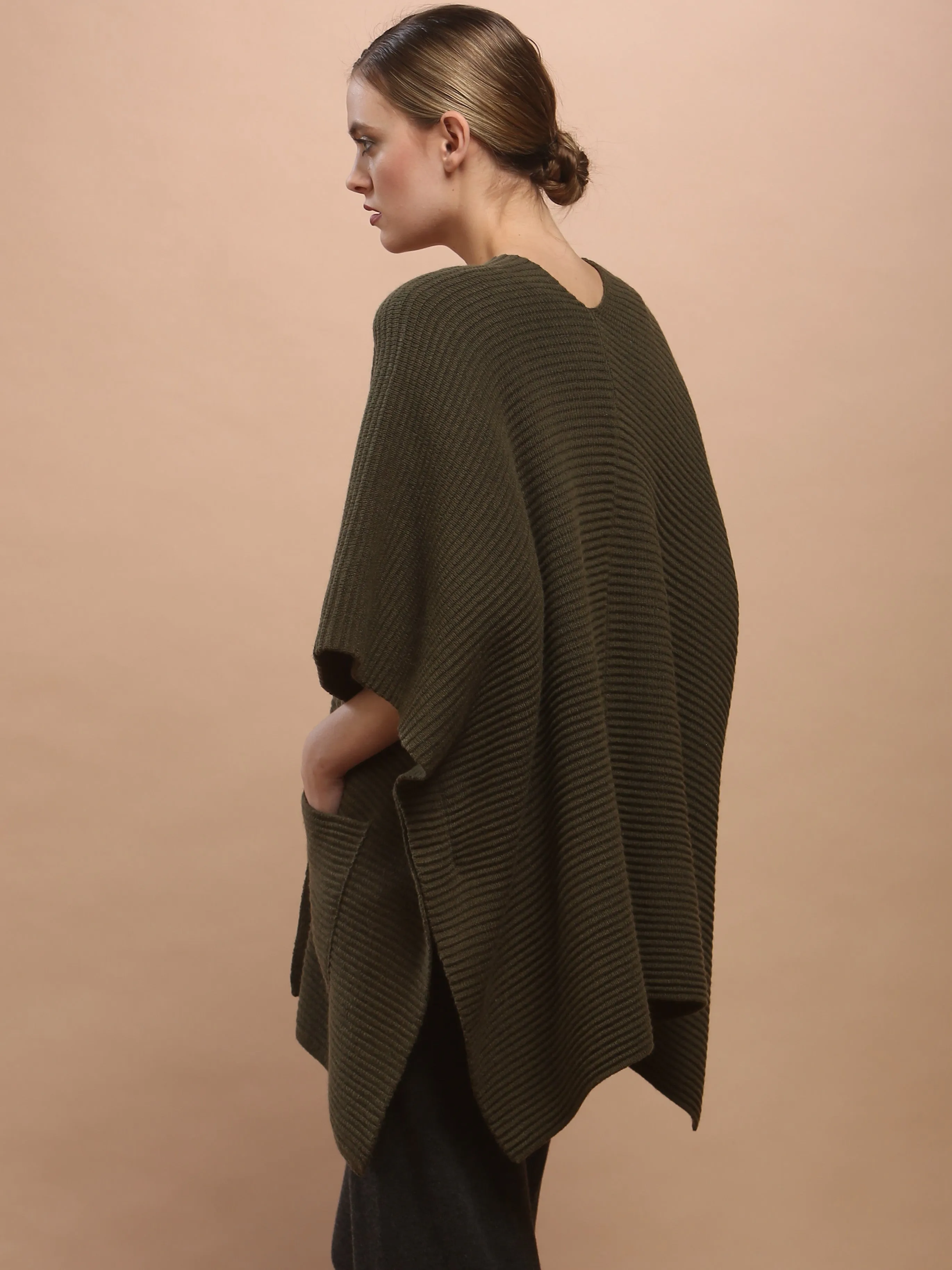 Patch Pockets Cape Cardigan