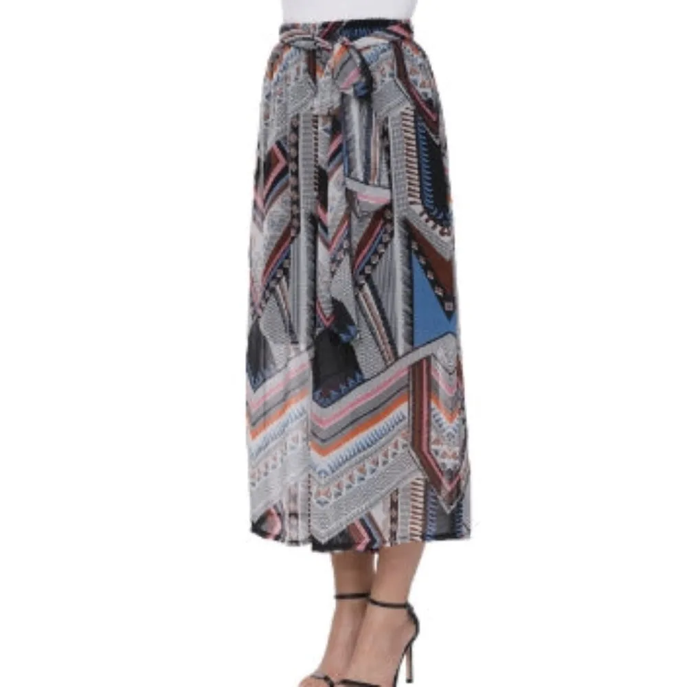 Pattern Flowy Wide Leg Pants