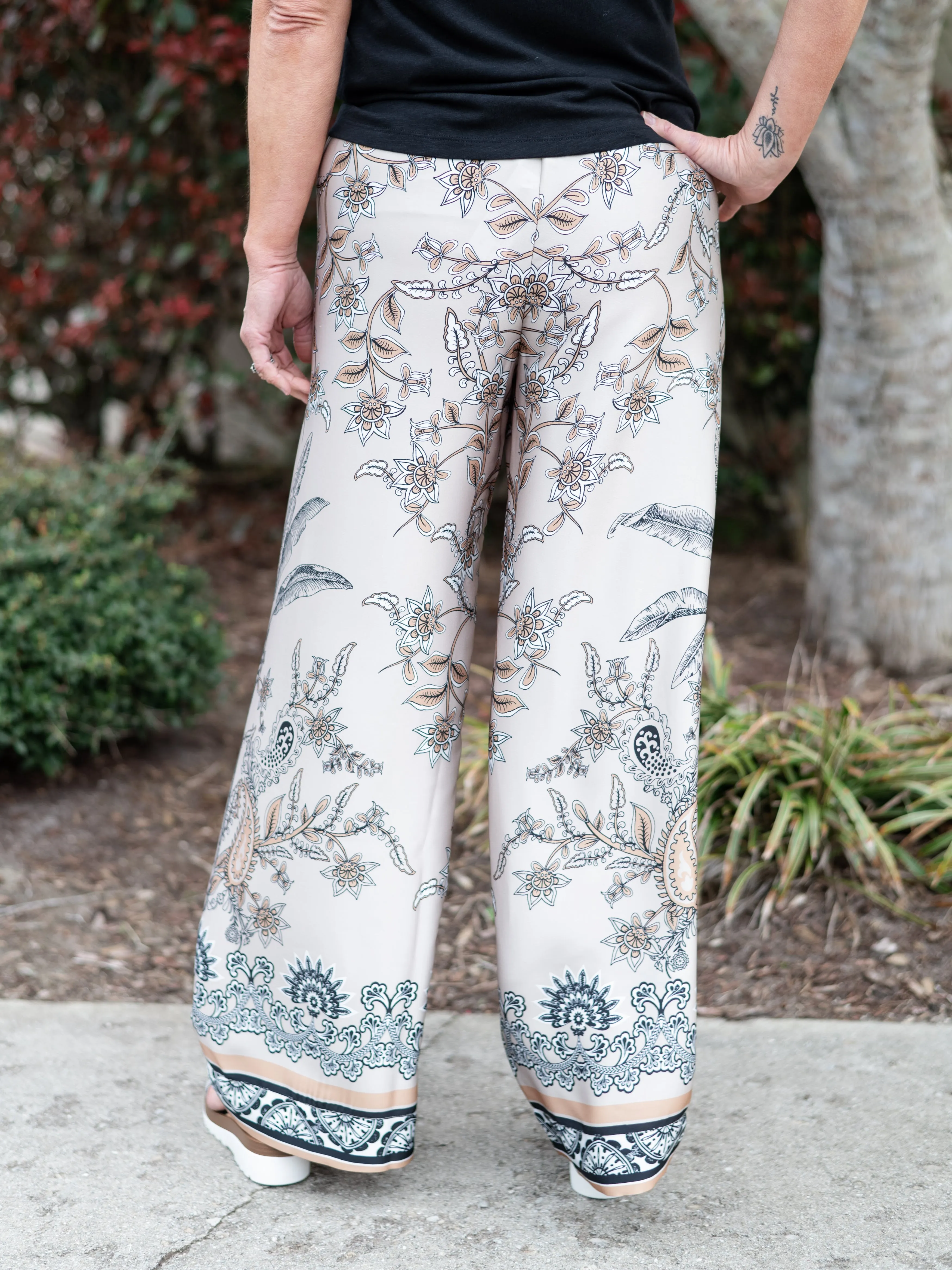 Placement Border Print Flowy Pant by Tribal