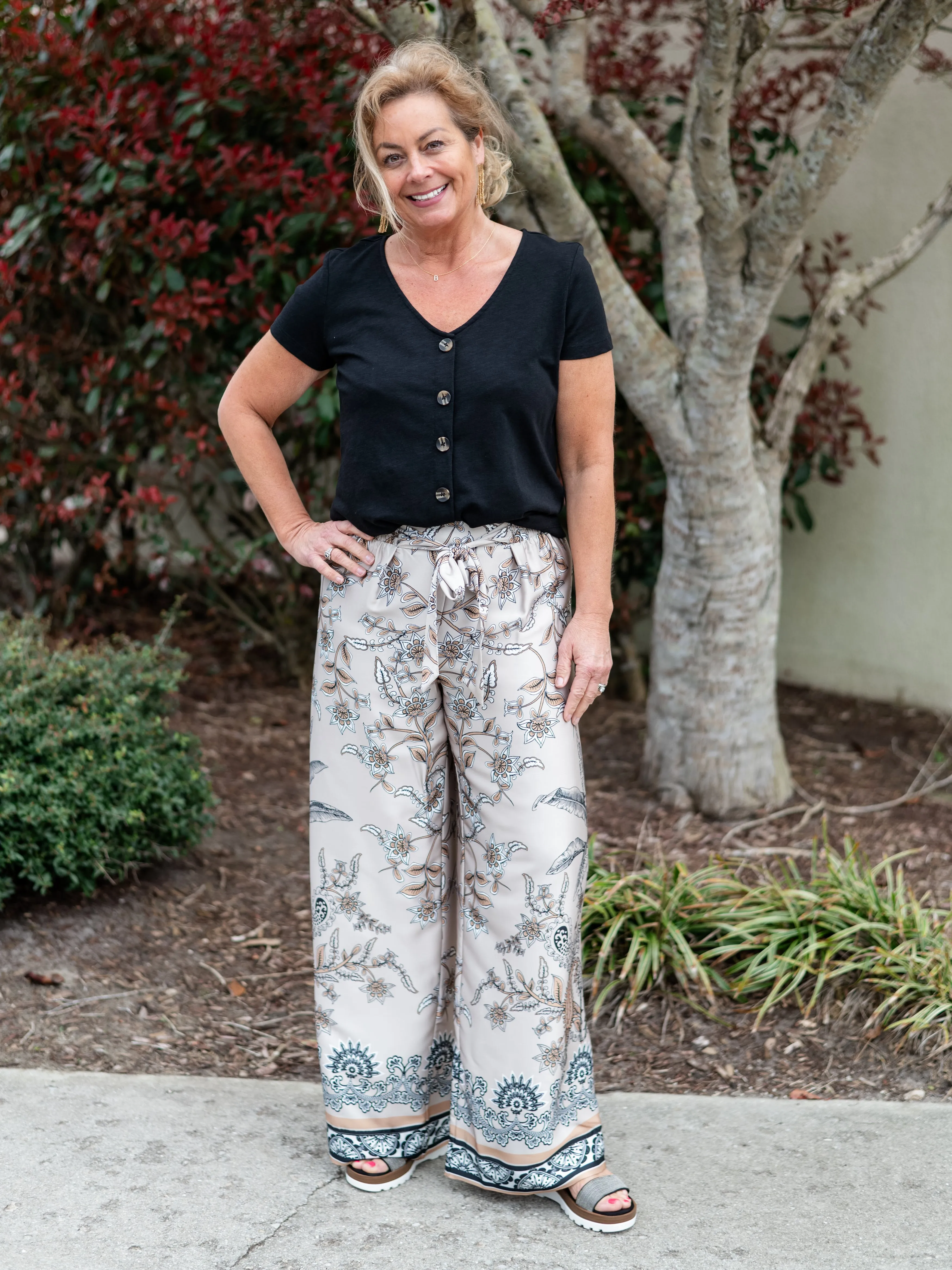 Placement Border Print Flowy Pant by Tribal