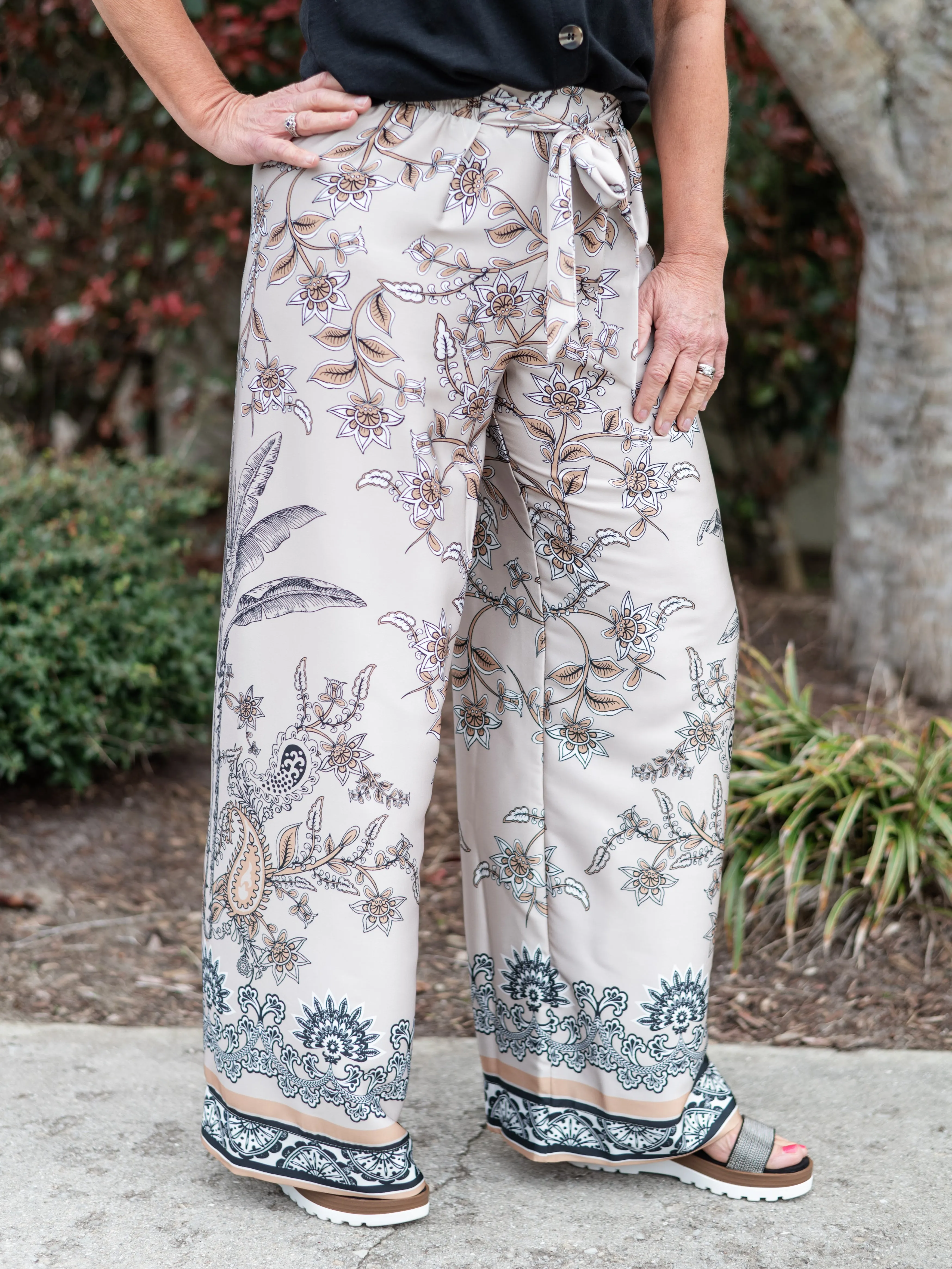 Placement Border Print Flowy Pant by Tribal