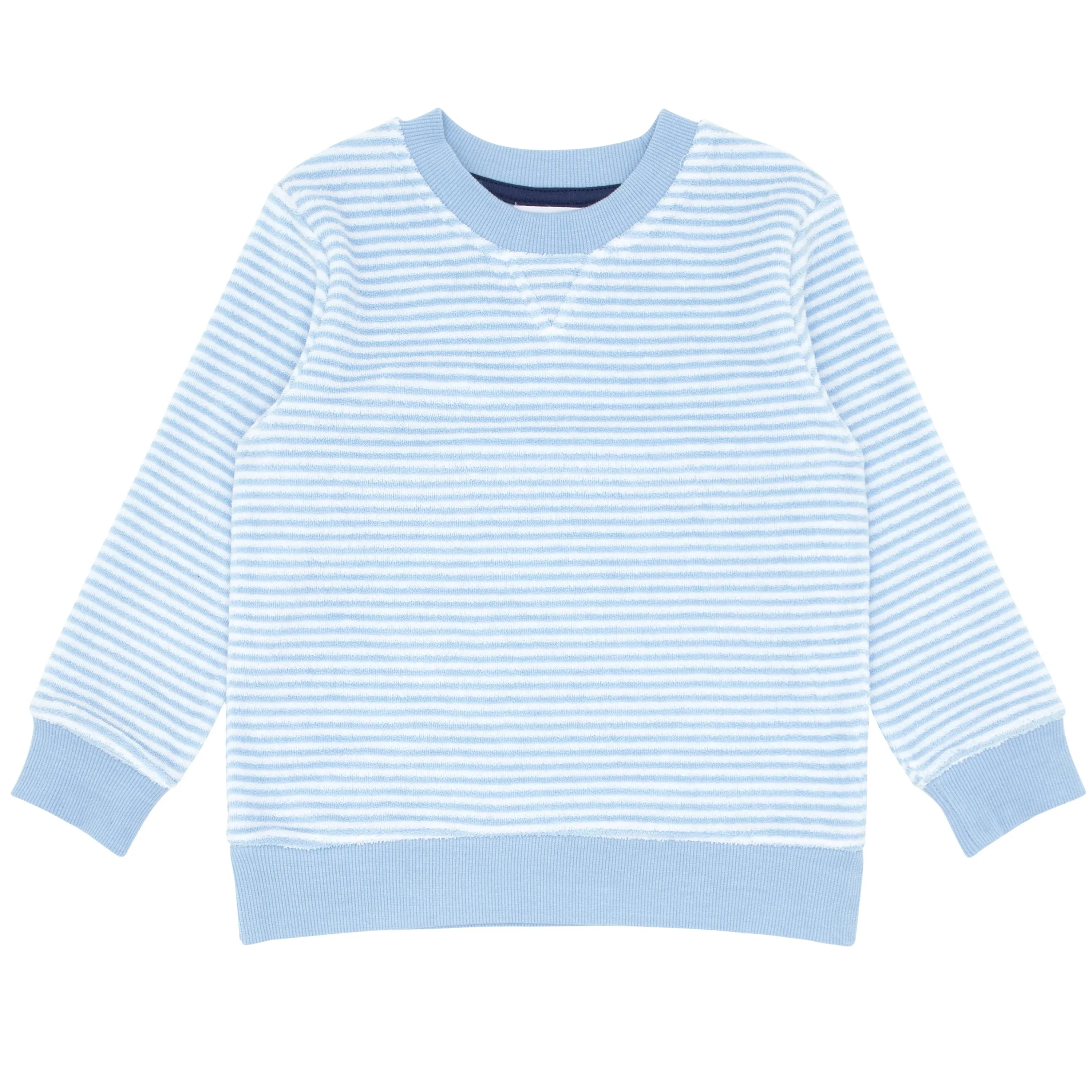 Powder Blue Stripe French Terry Sweatshirt