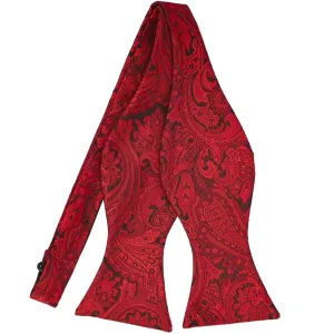 Red and Black Rainier Paisley Self-Tie Bow Tie