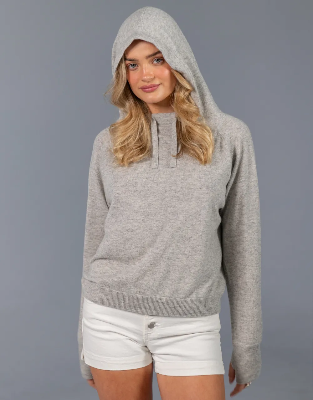 Relaxed Cashmere Hoodie in Platinum