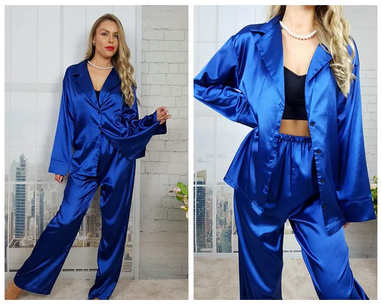 Relaxed Satin Pajama Set