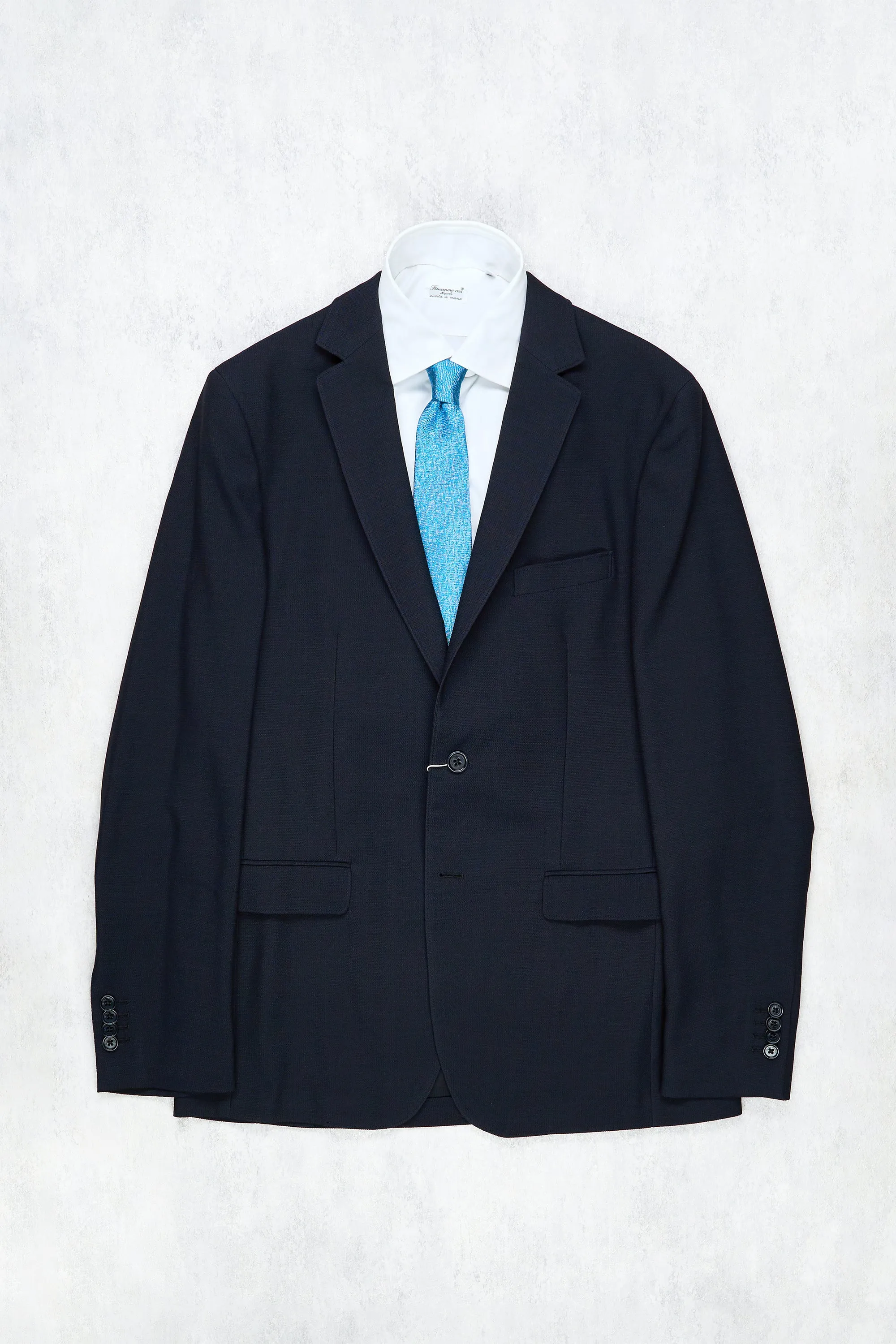 Salvatore Ferragamo Navy Wool Hopsack Sport Coat