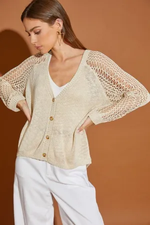 Sheer Sleeve Cardigan