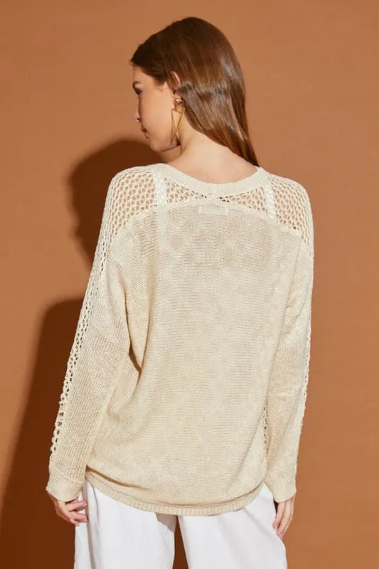 Sheer Sleeve Cardigan