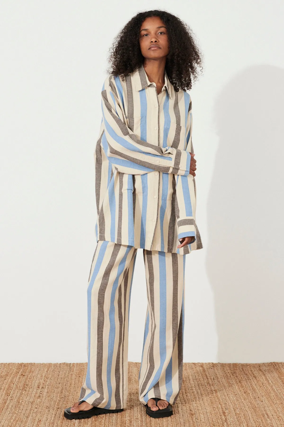 Sky Stripe Organic Cotton Blend Pant