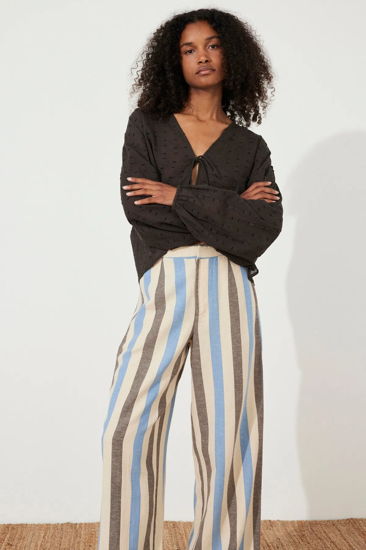 Sky Stripe Organic Cotton Blend Pant