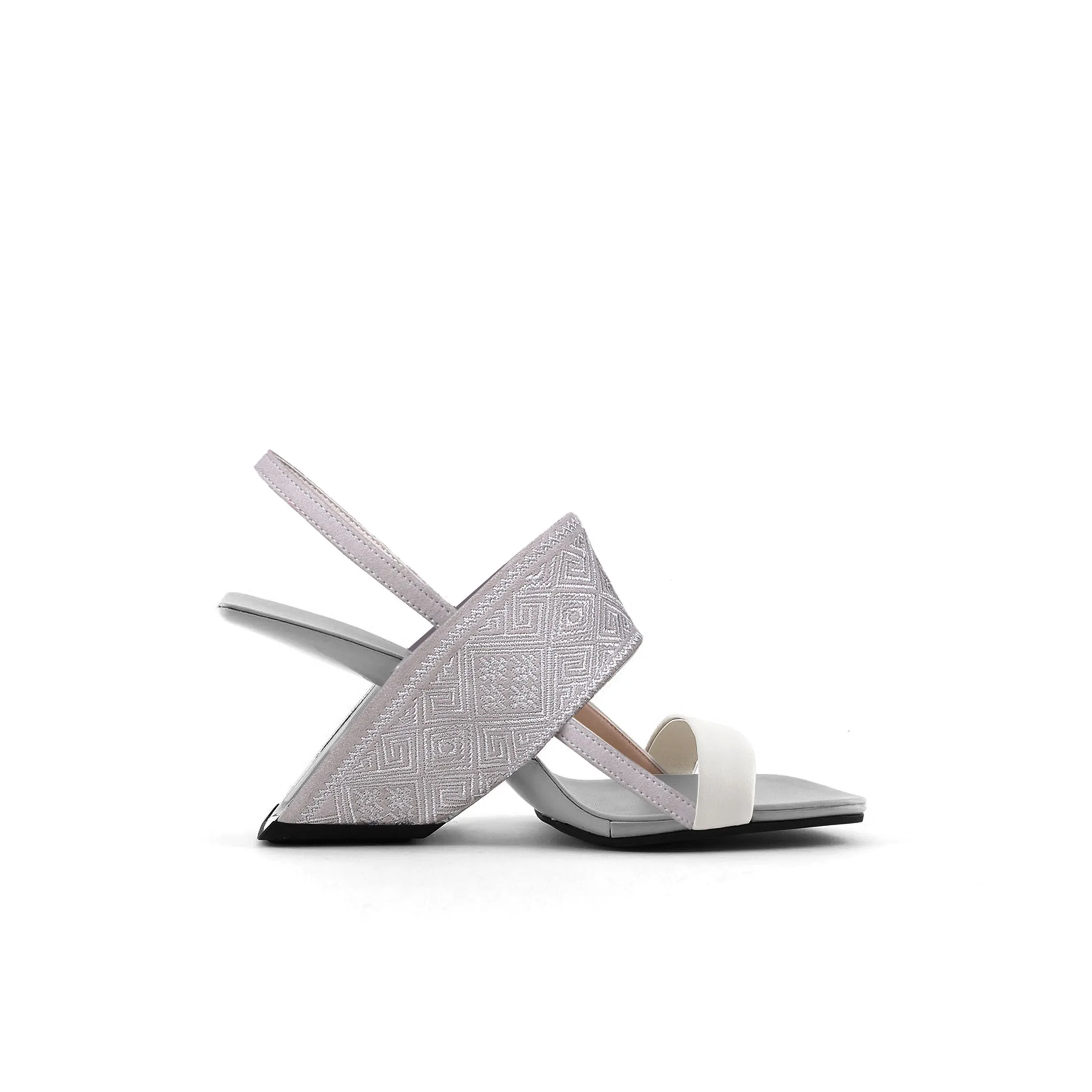 Square Toe Thick Strap Slip On Sandals