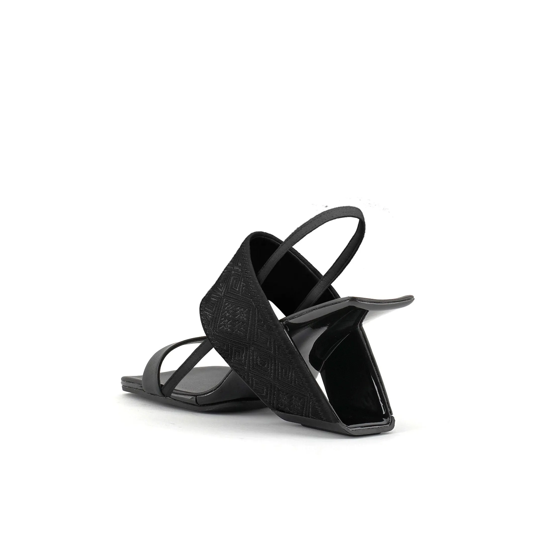 Square Toe Thick Strap Slip On Sandals