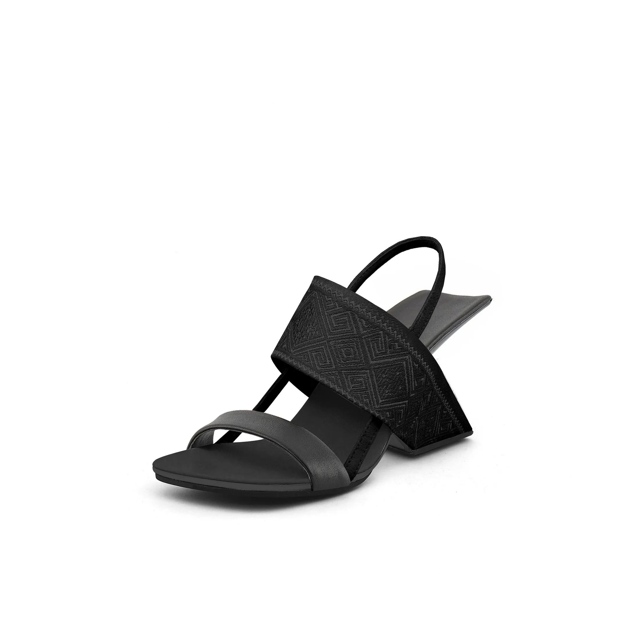 Square Toe Thick Strap Slip On Sandals