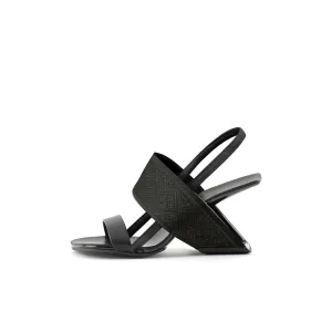 Square Toe Thick Strap Slip On Sandals