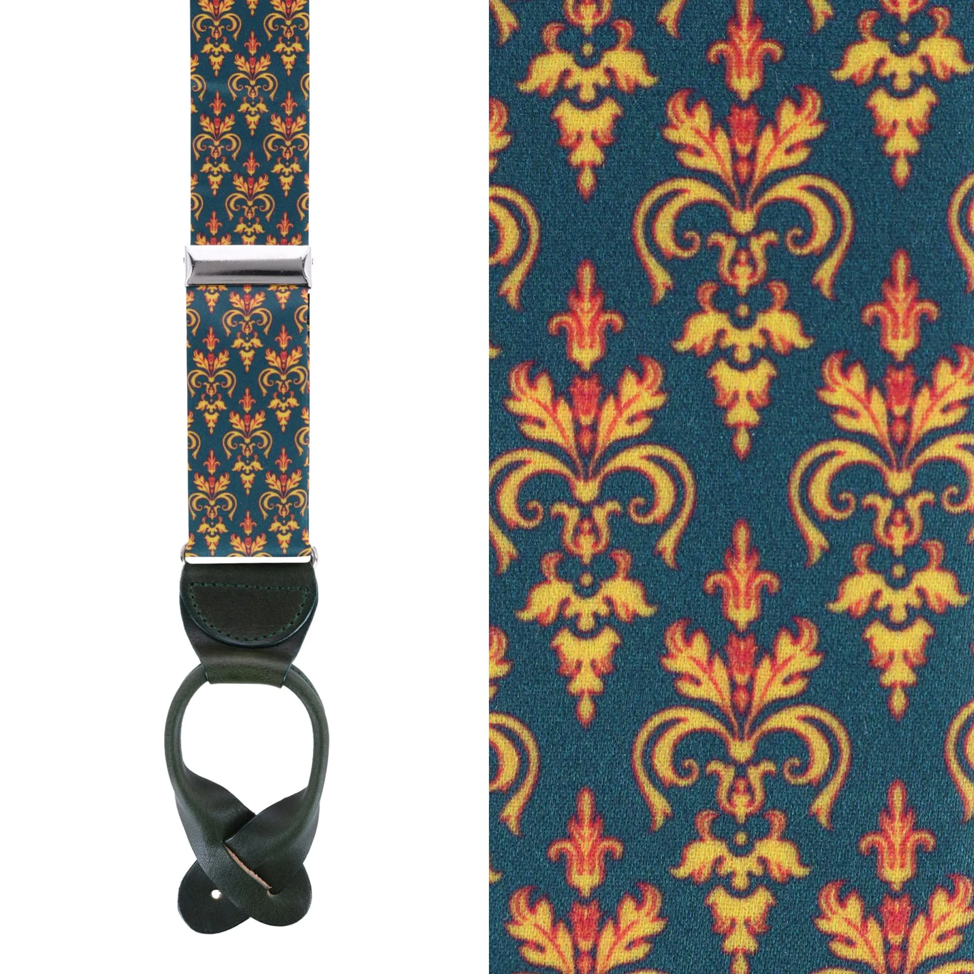 The Grande Fleur-de-lis Silk Button End Braces