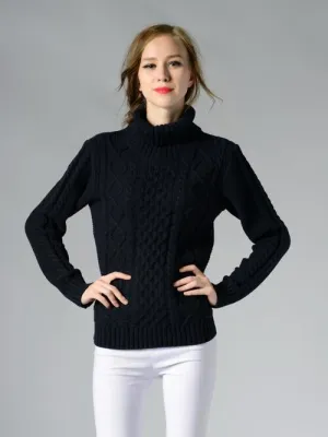 Turin Braided Turtleneck Long Sleeve Sweater | 4 Colors