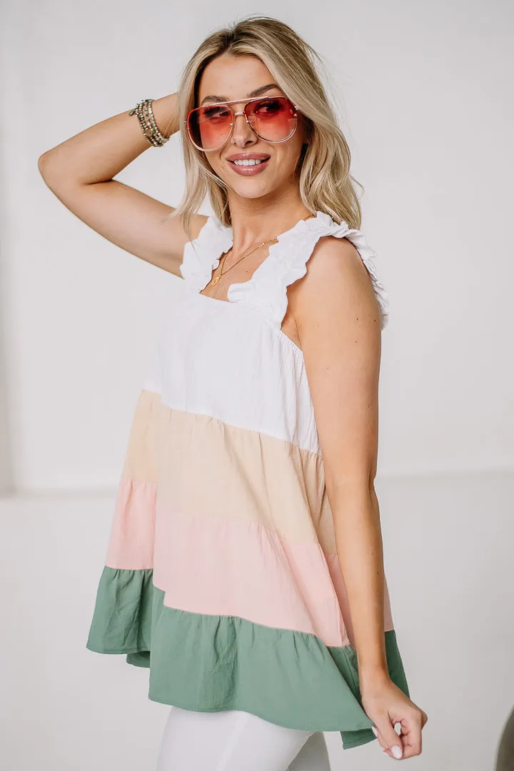 Wake Me Up Color Block Babydoll Top