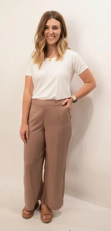 Wide Leg Pant - Tan