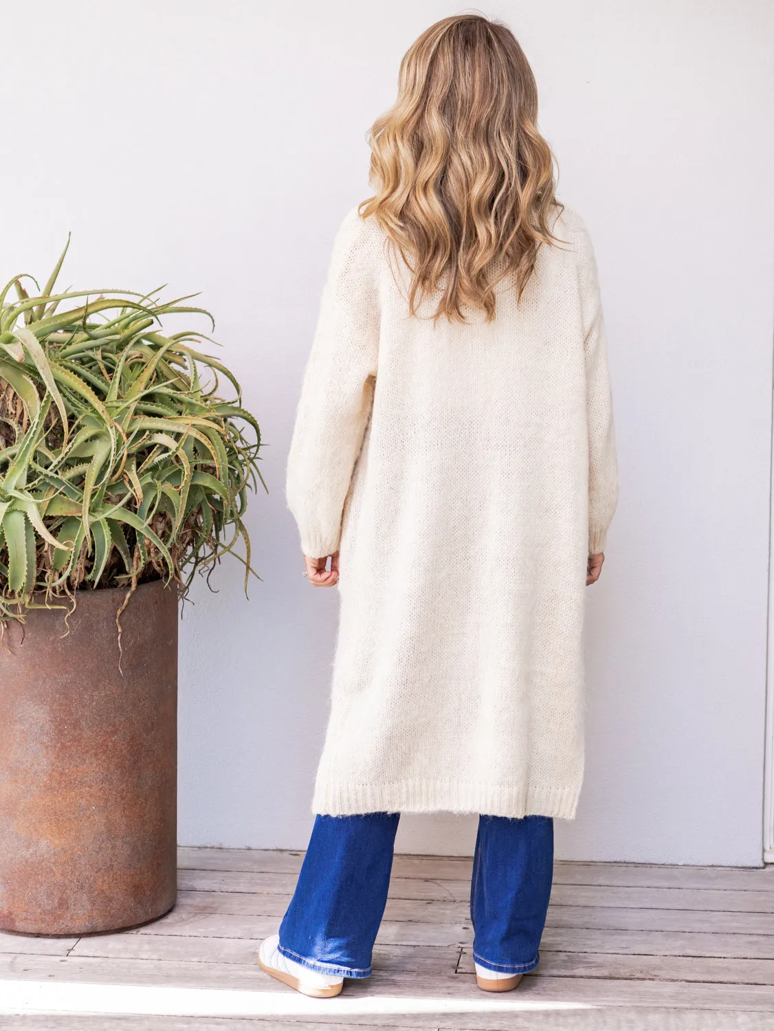 Zelda Longline Cardigan - Vanilla